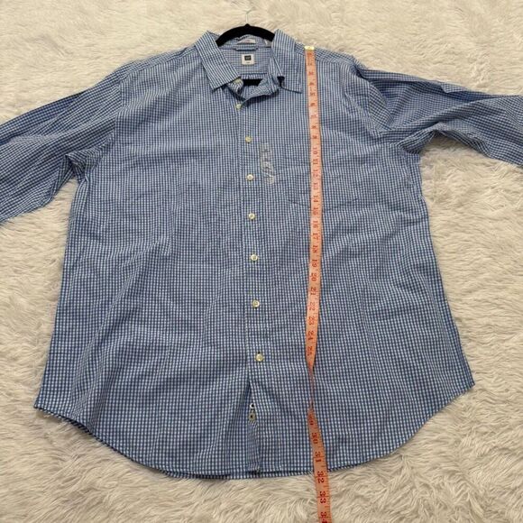 Men Classic-Fit Everyday Button Down Shirt in Light Blue Gingham Extra Large - Picture 5 of 8
